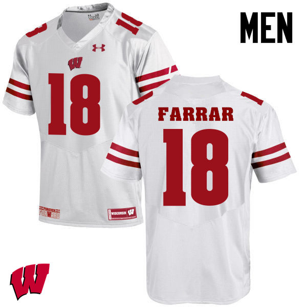 Wisconsin Badgers Men's #18 Arrington Farrar NCAA Under Armour Authentic White College Stitched Football Jersey PY40E72GL